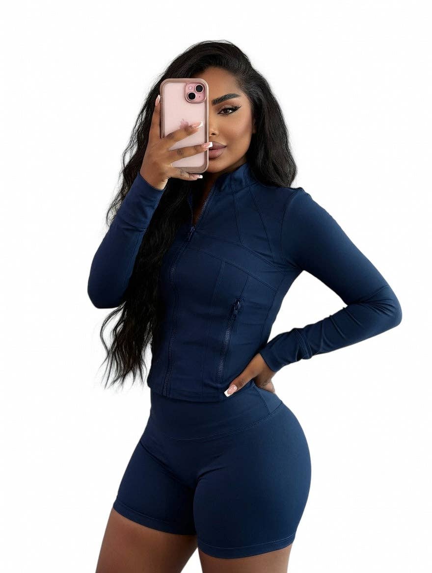 MB FASHION  Athletic Set Long-Sleeve Zip-Up Design 4068LY
