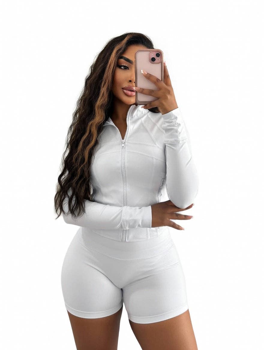 MB FASHION  Athletic Set Long-Sleeve Zip-Up Design 4068LY
