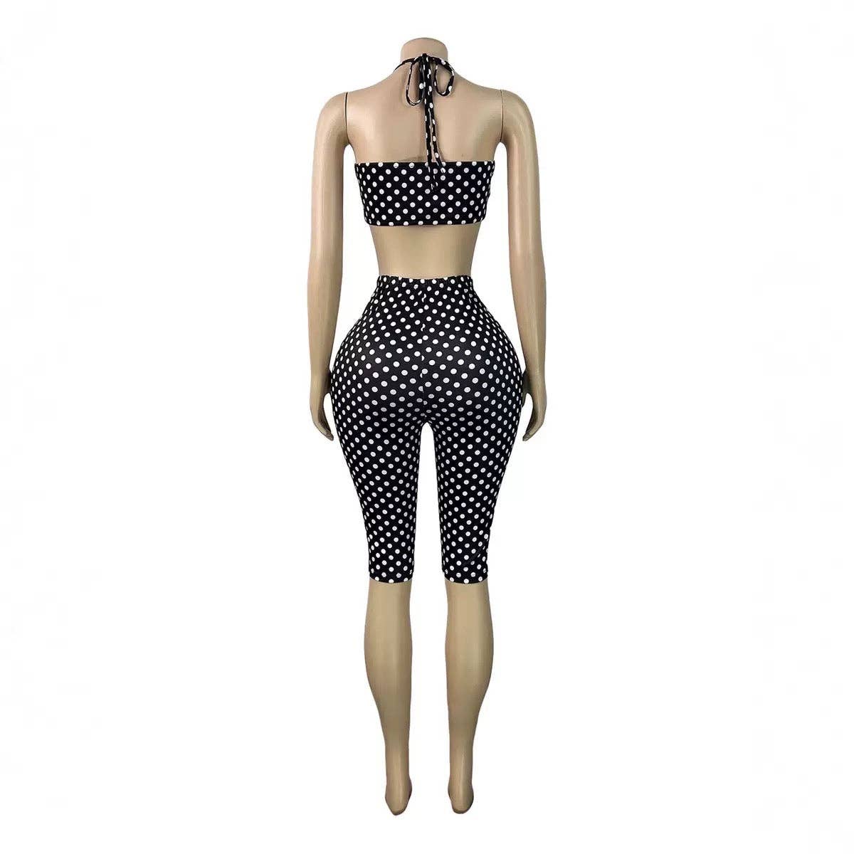 MB FASHION Sexy Halter Twist Front Two Piece Set 6103
