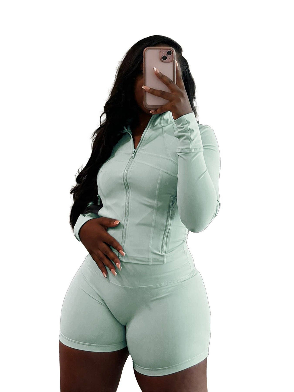 MB FASHION  Athletic Set Long-Sleeve Zip-Up Design 4068LY