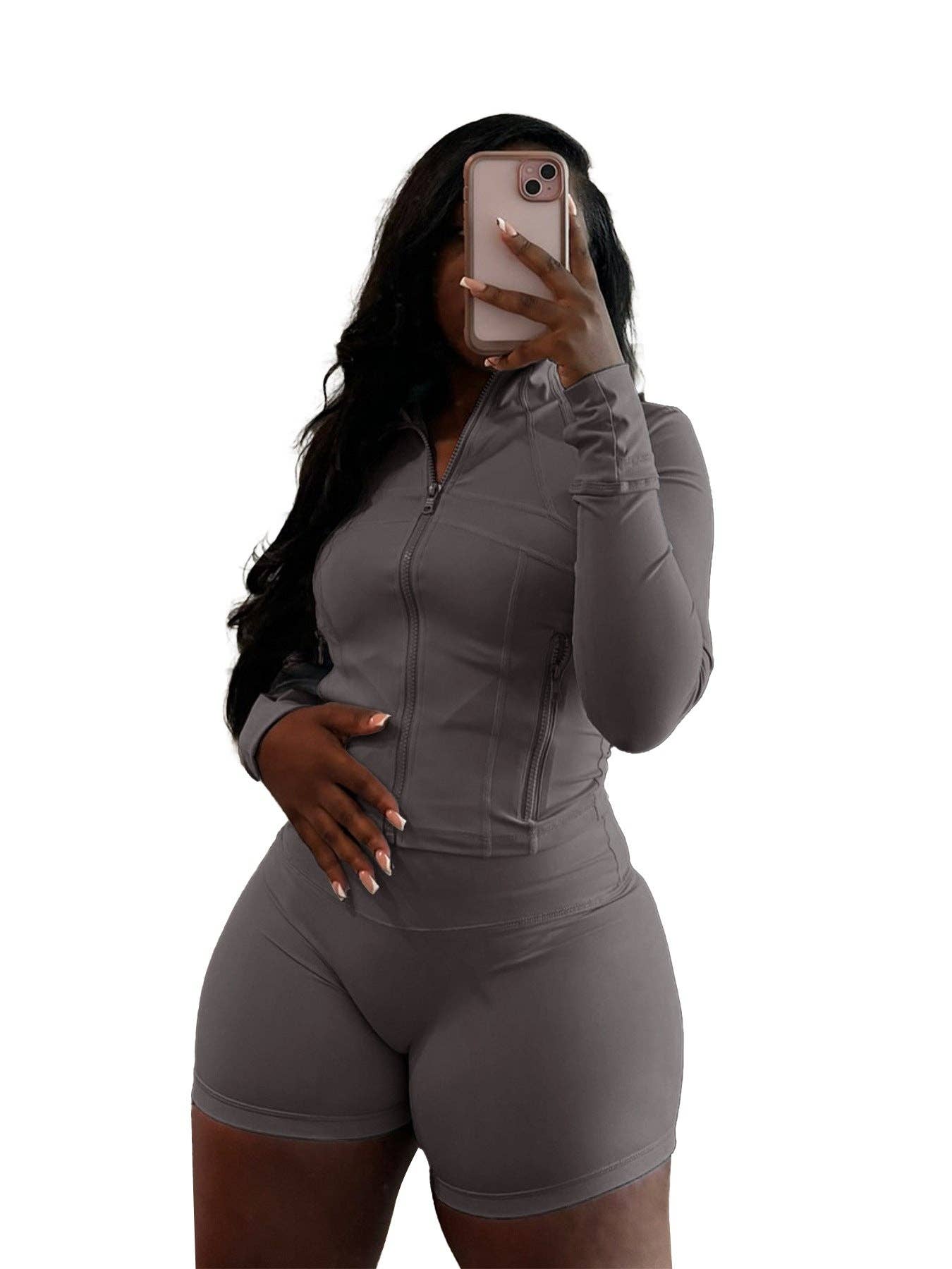 MB FASHION  Athletic Set Long-Sleeve Zip-Up Design 4068LY