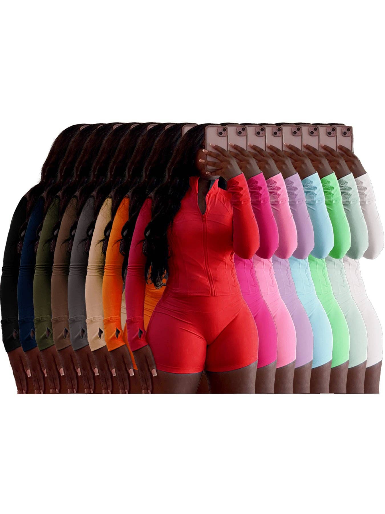 MB FASHION  Athletic Set Long-Sleeve Zip-Up Design 4068LY