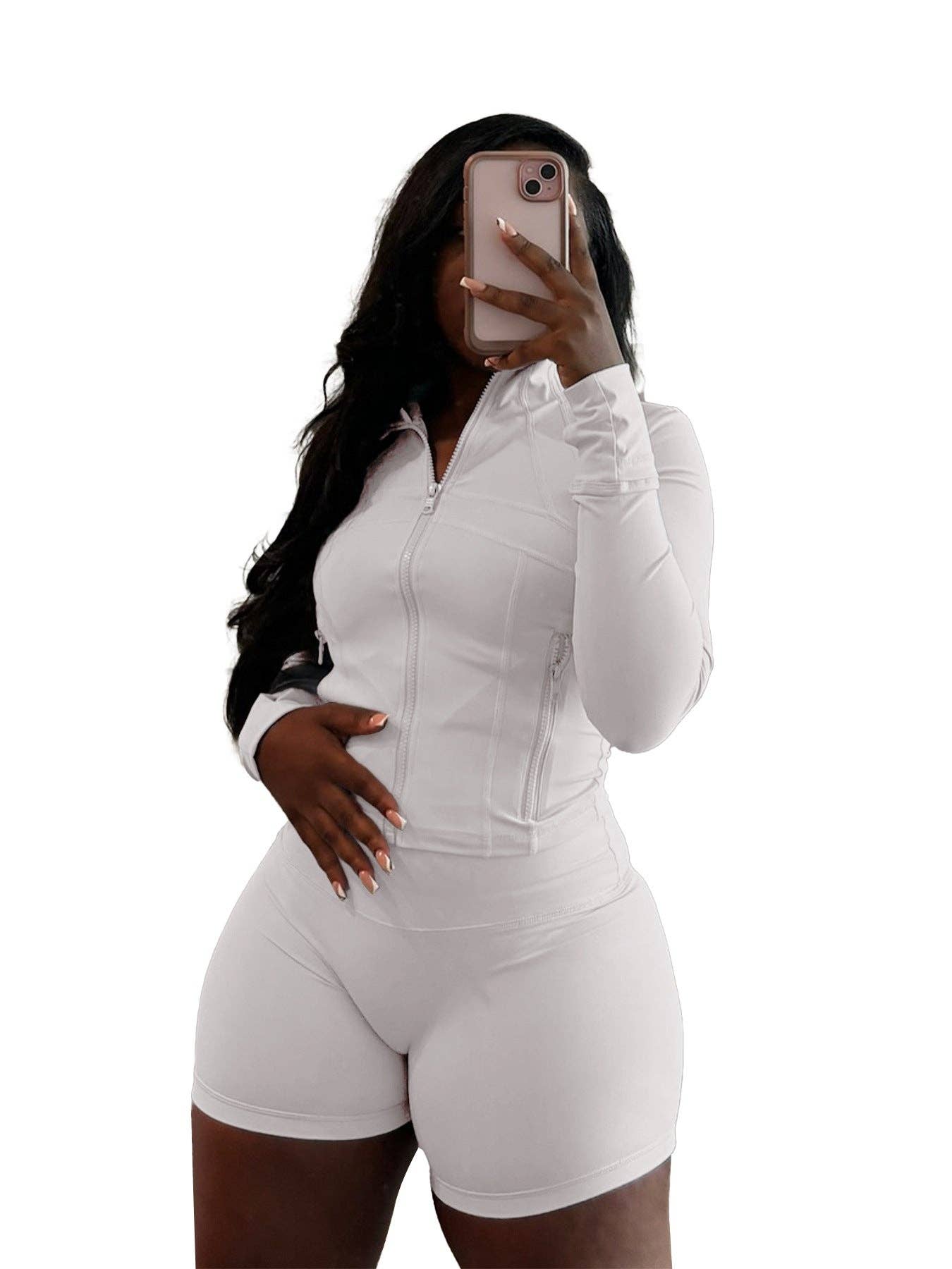 MB FASHION  Athletic Set Long-Sleeve Zip-Up Design 4068LY