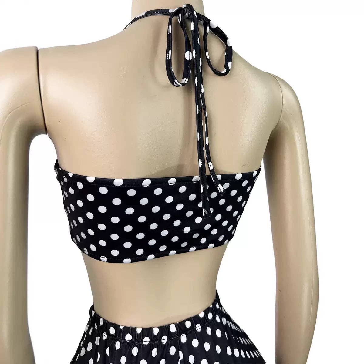 MB FASHION Sexy Halter Twist Front Two Piece Set 6103