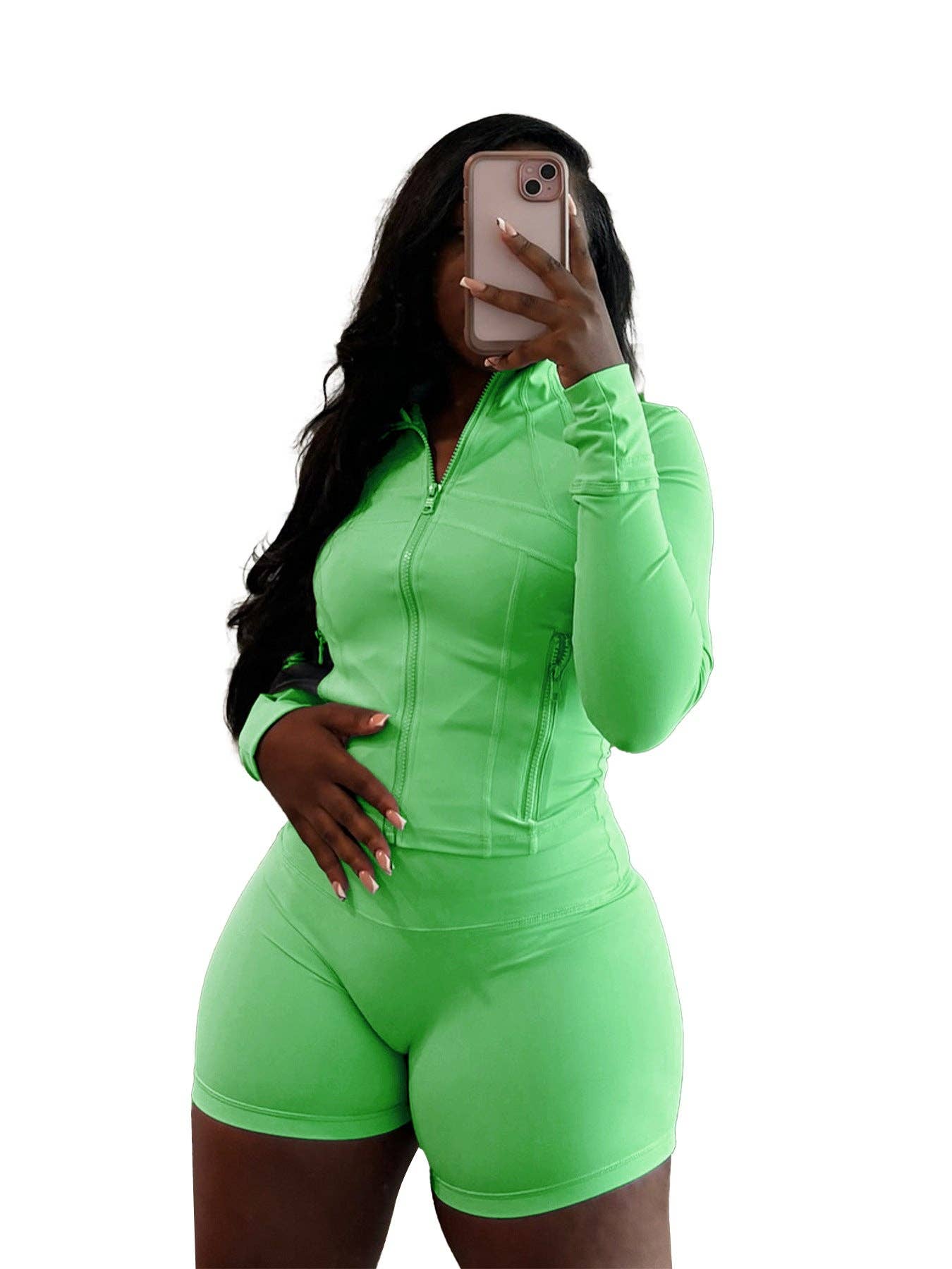 MB FASHION  Athletic Set Long-Sleeve Zip-Up Design 4068LY