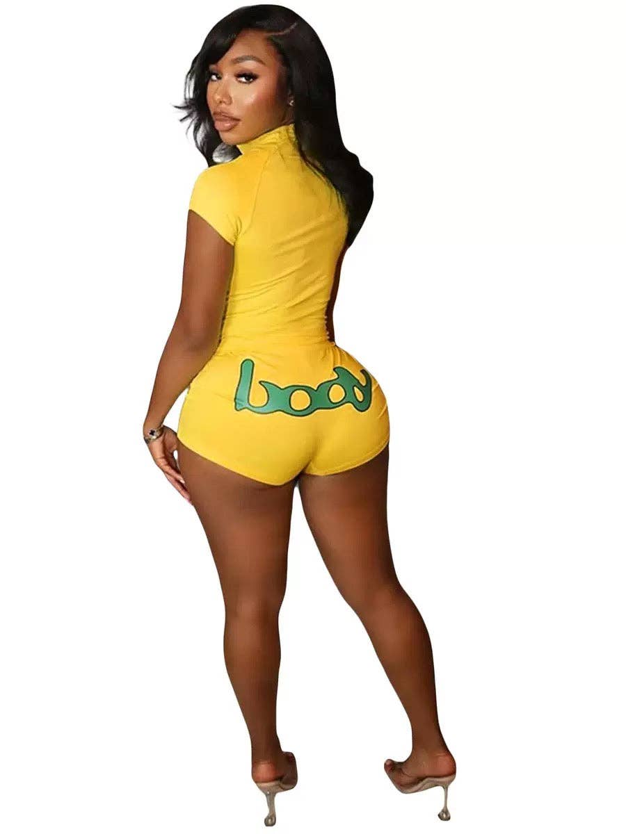 MB FASHION Short Sleeve Top & High-Waisted Biker Shorts Set 6018