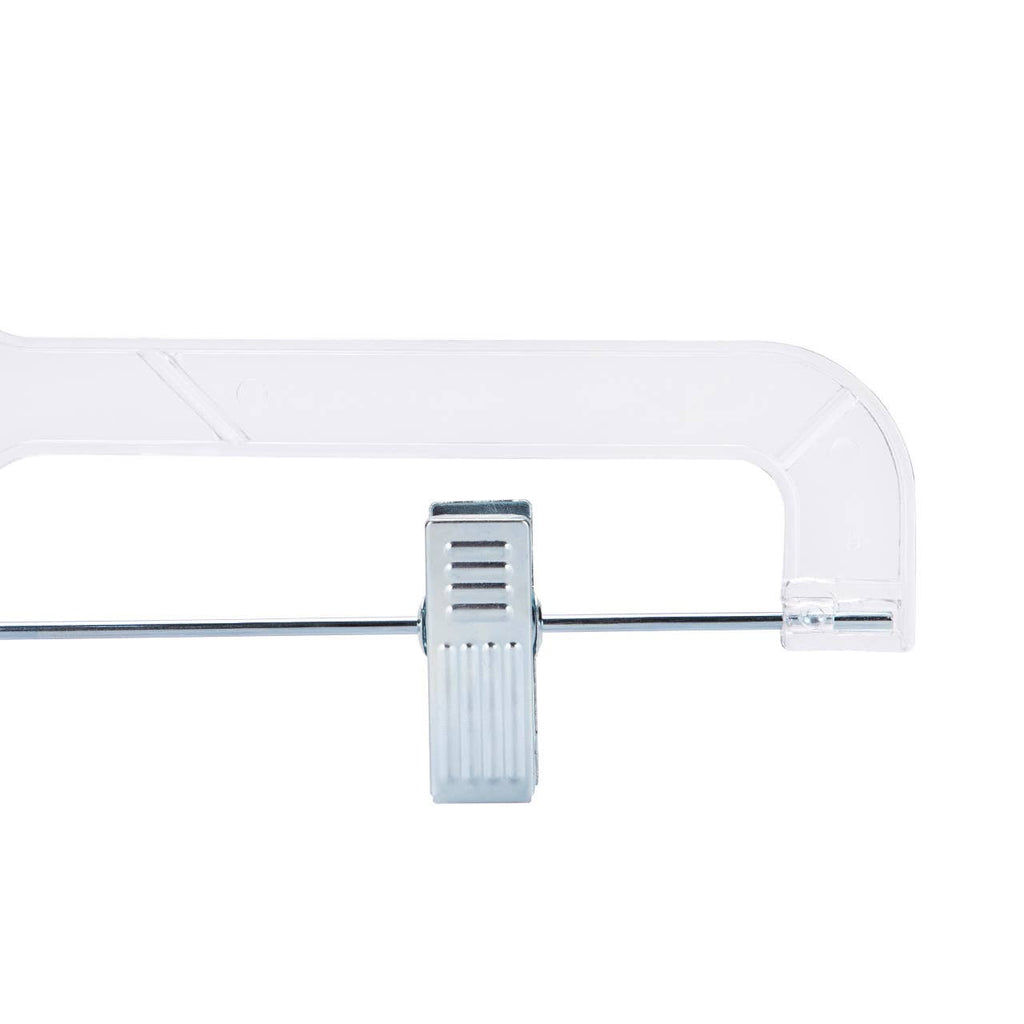 14" Clear Plastic Skirt/Pant Hangers - Pack of 20